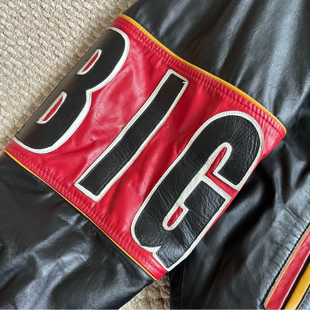 Vintage 90’s Leather Bomber “Big Bad Wolf” Size Medium - Picture 10 of 16